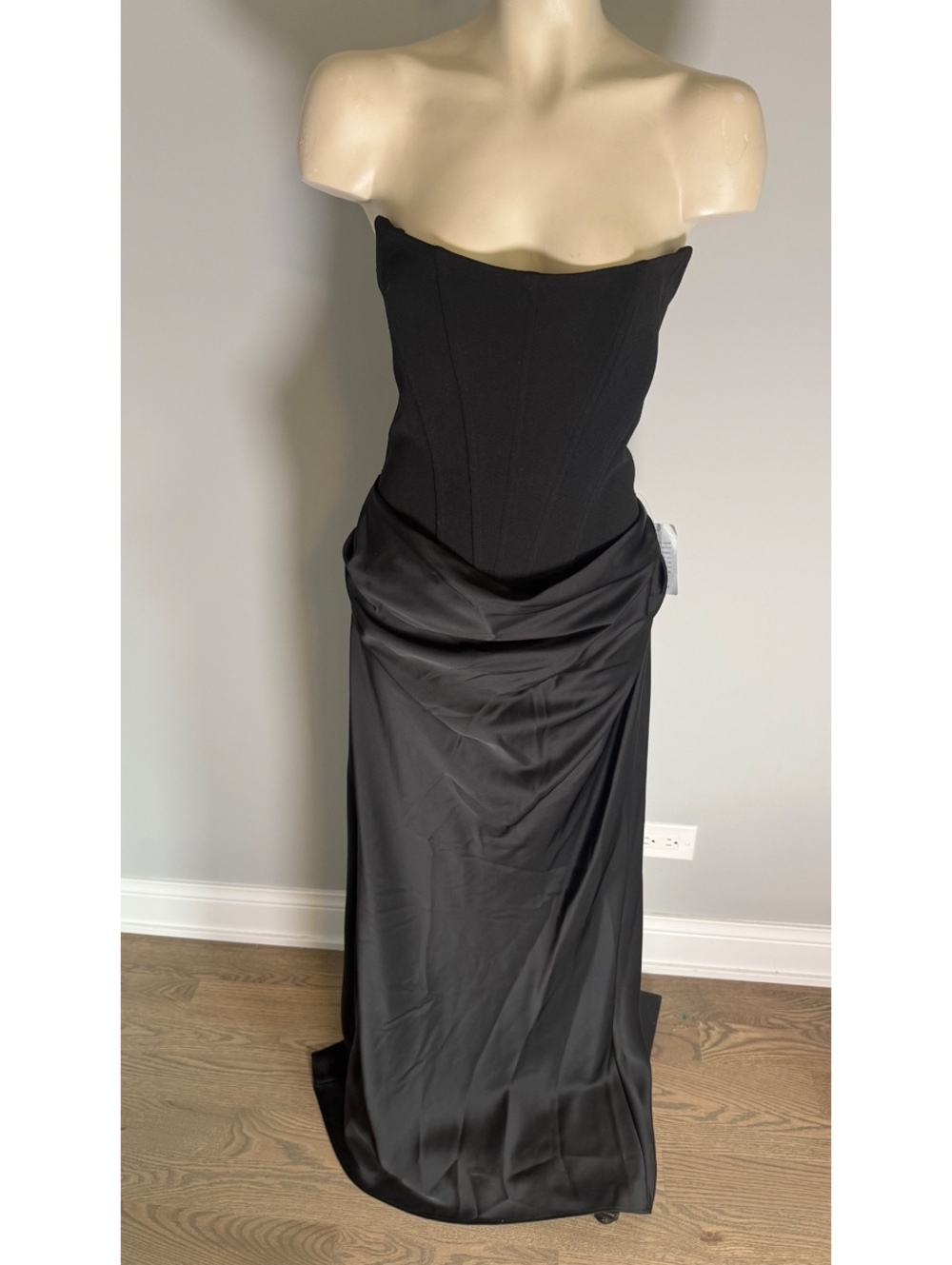 Betsy & Adam Women's Strapless Black Evening Dress